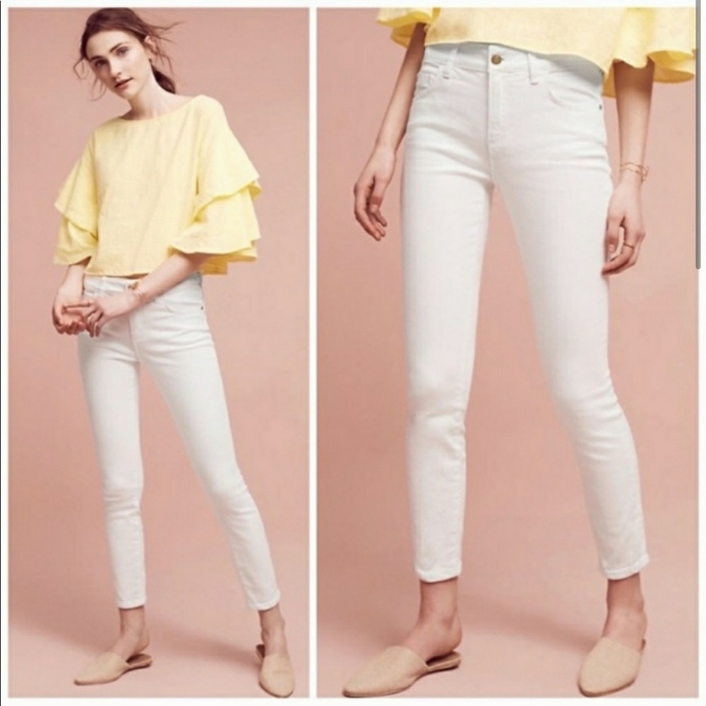Pilcro & the Letterpress High Rise White Jeans 25